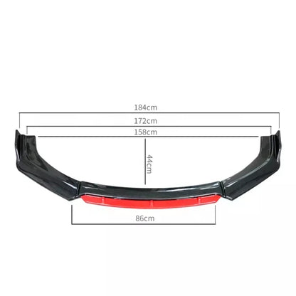 Universal Car Front Bumper Lip Spoiler Kit - 4PCS White Carbon Fiber Splitter & ABS Plastic Diffuser