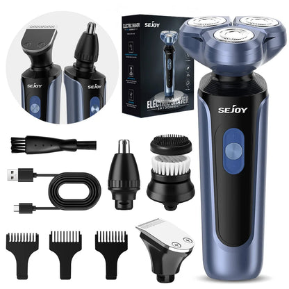 Sejoy Electric Razor for Men – 3-Blade Foil Shaver with 7500 RPM High-Speed Motor & Digital Power Display