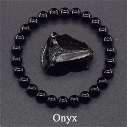 8MM Natural Epidote Zoisite & Lava Stone Bead Bracelet - Tiger Eye & Quartz Jewelry for Women