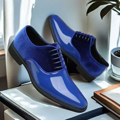 Men’s Patent Leather Oxford Shoes - Elegant Formal Business Casual and Wedding Dress Shoes in Multiple Colors