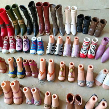 Assorted Doll Shoes Set — Sneakers, High-Heels & Boots Plastic Shoes for Girls’ Doll Accessories