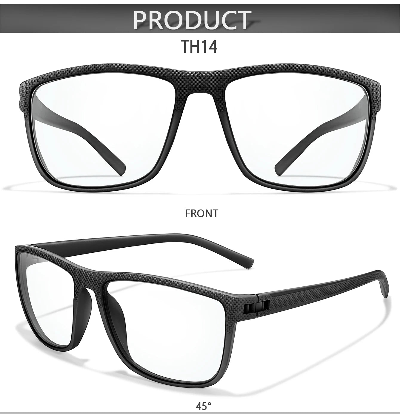 Rectangular Photochromic Reading Glasses – Ultra-Lightweight Presbyopic Spectacles for Middle-Aged & Elderly Daily Wear