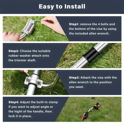 Ergonomic Trimmer Handle Grip – Adjustable Lawn Weed Whacker Auxiliary Handle for Lawn Care, Weeding & Garden Trimming Tool Accessory