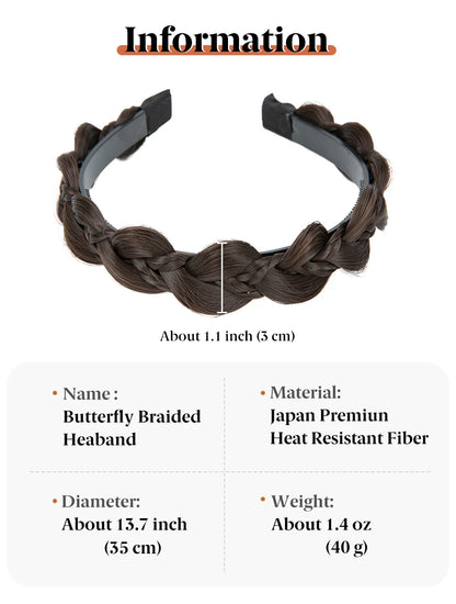 SARLA Synthetic Bohemian Braided Headband – Butterfly Plaited Hairpiece for Women