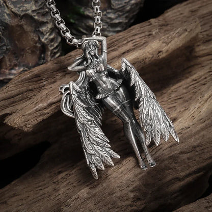 Gothic Skull Jesus Cross Necklace – Punk Catholic Amulet Jewelry for Men, Religious Pendant
