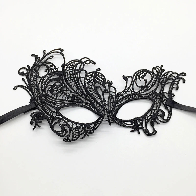 Black Queen Lace Mask — Embroidered Applique Masquerade Mask for Women, Party, Carnival, Wedding & Halloween Accessories