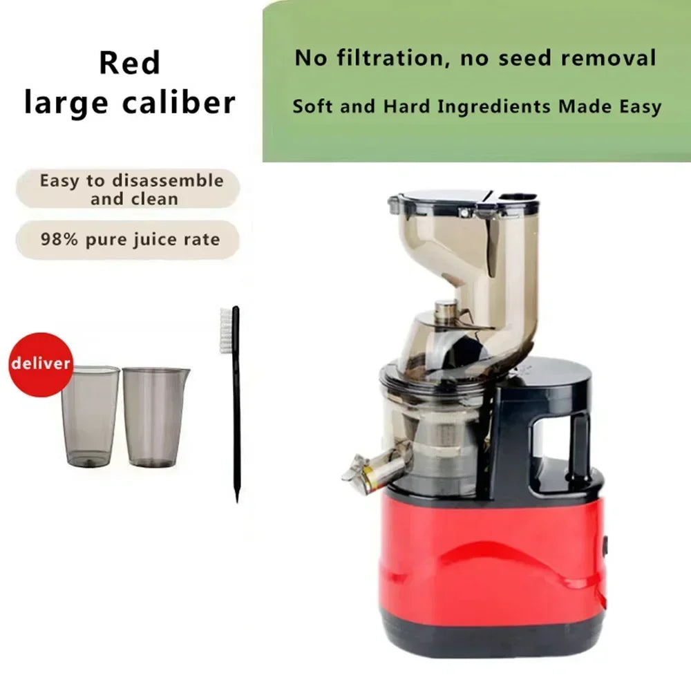 Houselin 7" Masticating Juicer — Cold Press Electric Juicer for Whole Fruits & Vegetables, High Yield