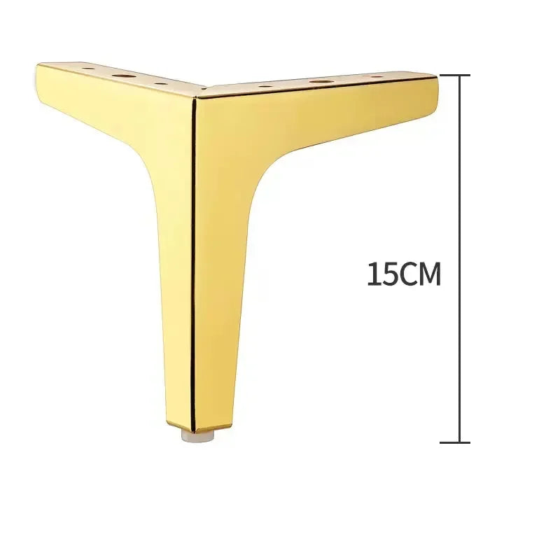 4Pcs Modern Metal Furniture Legs – Gold & Black Iron Sofa Feet for Table, Bed, Chair, Desk & Cabinet