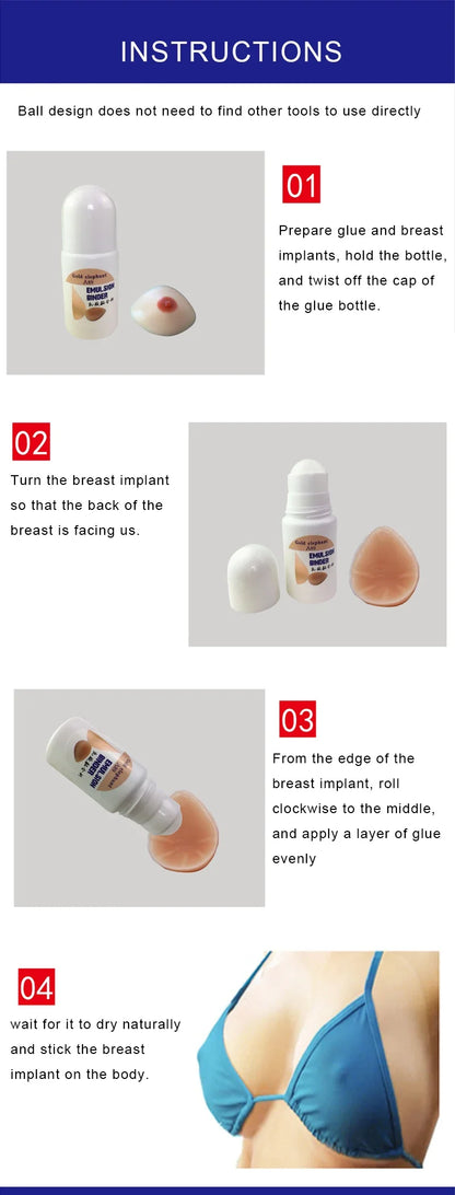 Gold Elephant A89 Silicone Breast Glue – Invisible Emulsion Binder & Water-Resistant Chest Stickers for Crossdressers