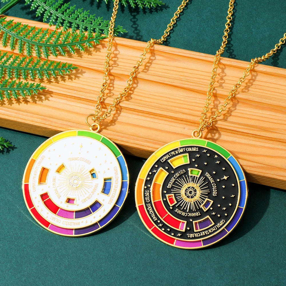 Color Wheel Keychain - Interactive Art Keyring Gift for Painters Artists and Creative Accessories