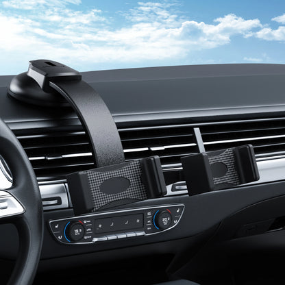 Dual Car Phone Holder – Bendable Memory Neck, 360° Rotatable Adjustable Dash Mount for Cell Phones