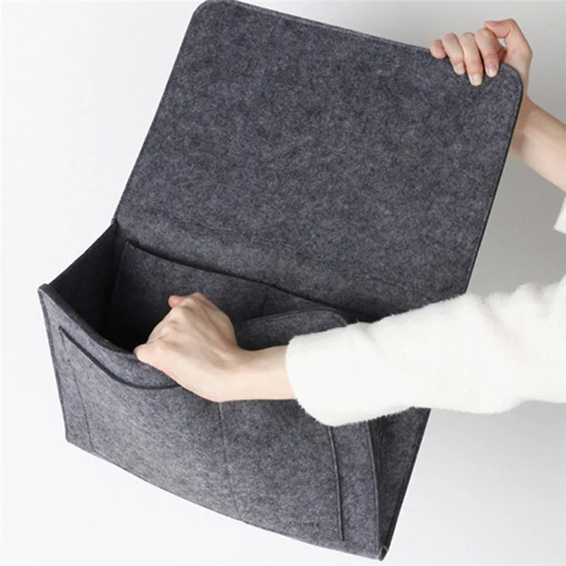 Felt Bedside Storage Organizer - Couch and Bed Caddy with Pockets for TV Remote Control and More