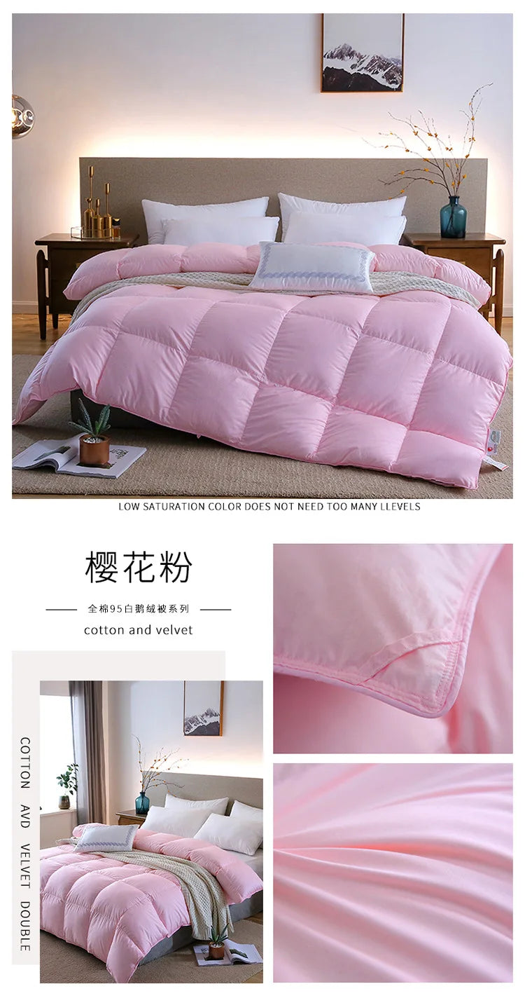 95% White Goose Down Duvet – Five-Star Hotel Quality, Warm Double or Single Goose Down Comforter