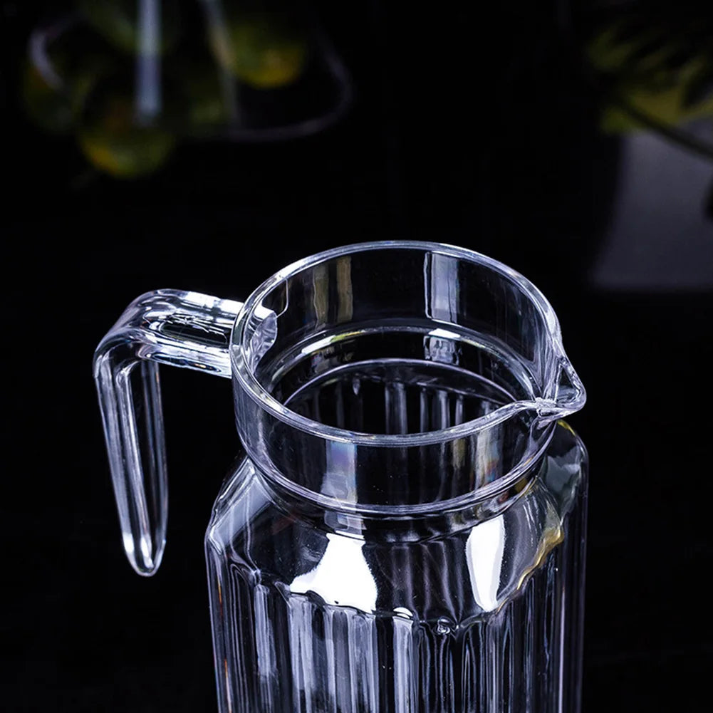 1.1L Plastic Water & Juice Pitcher - Transparent Refrigerator Drink Storage Jug for Kitchen
