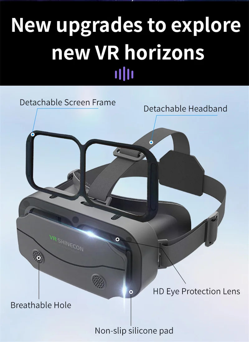 G13 IMAX Giant Screen VR Glasses — 3D Virtual Reality Helmet for 4.7–7" Phones, Game Controller Compatible