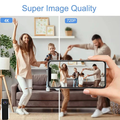 4K HD Mini WiFi Security Camera, Wireless Remote Viewing Home Nanny Cam, Motion Detection Smart Surveillance Camera