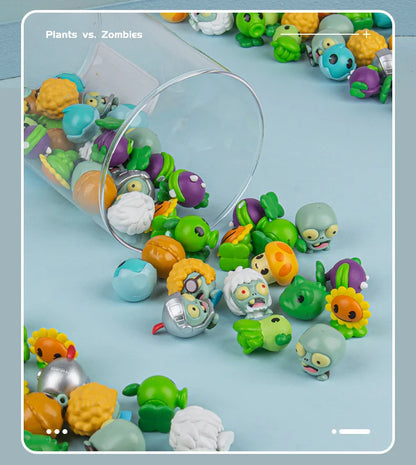 Plants vs Zombies Q Version Mini Figures – Random 4-Style Plant & Zombie Toys for Collection