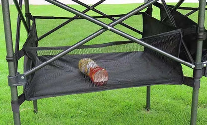 Outdoor Folding Long Table – Portable Black Camping Desk with Net Bag, Easy Setup & Stable for BBQs