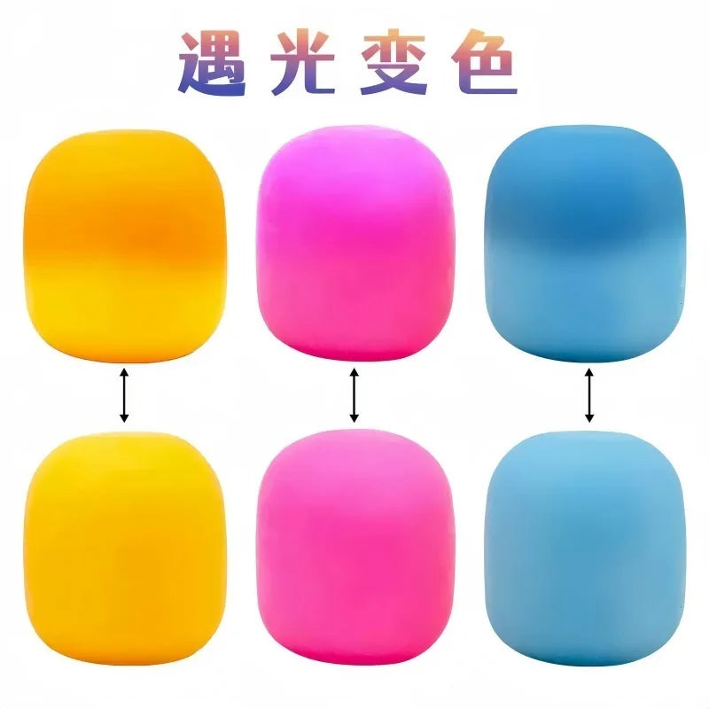 UV Light Reactive Squish Toy - Slow-Rising Marshmallow Fidget with Color Change