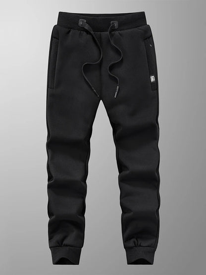 Winter Men’s Fleece Sweatpants — Thick Warm Joggers with Zip Pockets, Cotton Casual Track Pants, Plus Size 6XL-8XL