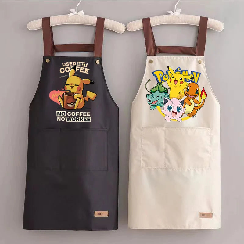 Pokémon Pikachu Waterproof & Oil-Resistant Apron — Durable Kitchen Cooking Workwear for Adults