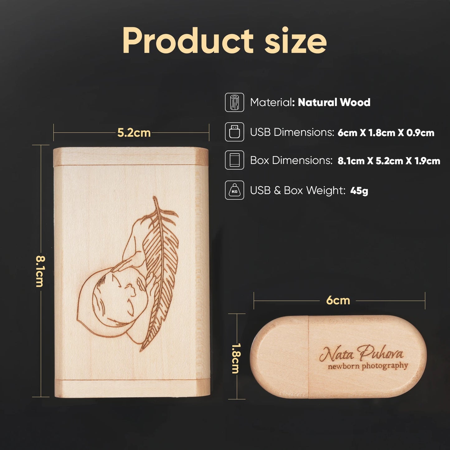 JASTER Wooden Bamboo USB Flash Drive 2.0 – 4GB/8GB/16GB/32GB/64GB/128GB Memory Stick Custom Logo Pendrive for Wedding Gifts & Personal Use