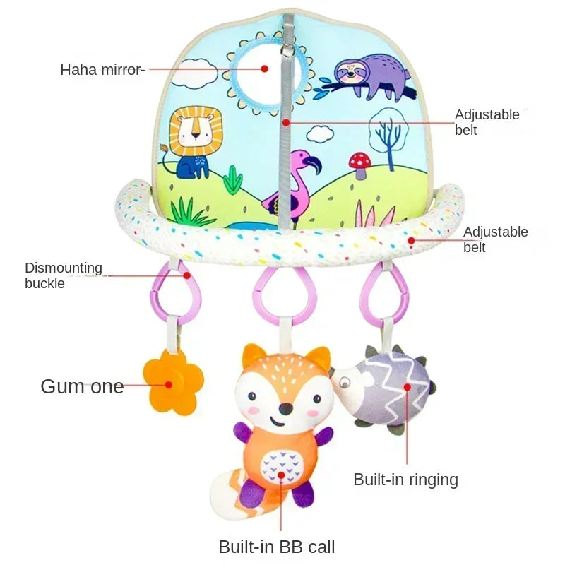 Baby Car Seat and Stroller Hanging Toy - Interactive Sensory Rattles, Kick-and-Play Activity Pendant for Cribs and Infant Development