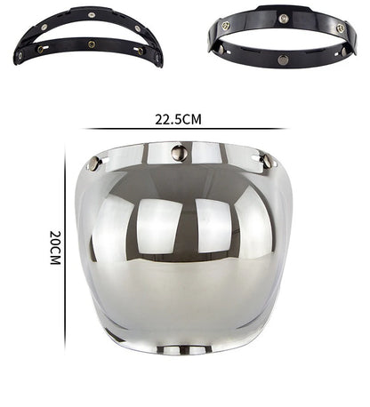 Motorcycle Helmet Bubble Visor – Anti-Fog UV Protection HD Lens for Retro Open Face Helmets