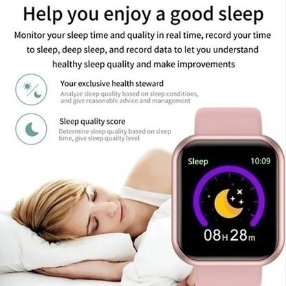 Multifunctional Y68 Smartwatch — Bluetooth Phone, Music, Fitness & Sports Tracker with Sleep Monitor for Men & Women, D20 Model