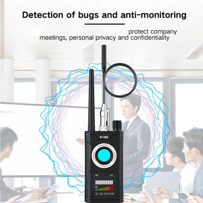 K18S Reverse Camera & GPS Signal Detector – GSM Audio Bug Finder RF Tracker Anti-Spy Scanner Security Device