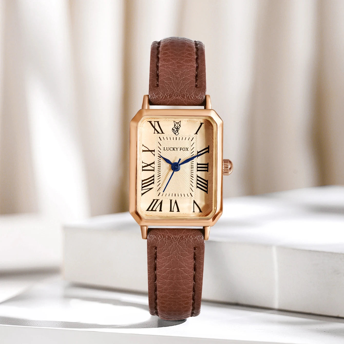 Retro Digital Square Dial Watch - Fashionable Quartz Leather Strap Wristwatch For Women Gift Casual Style