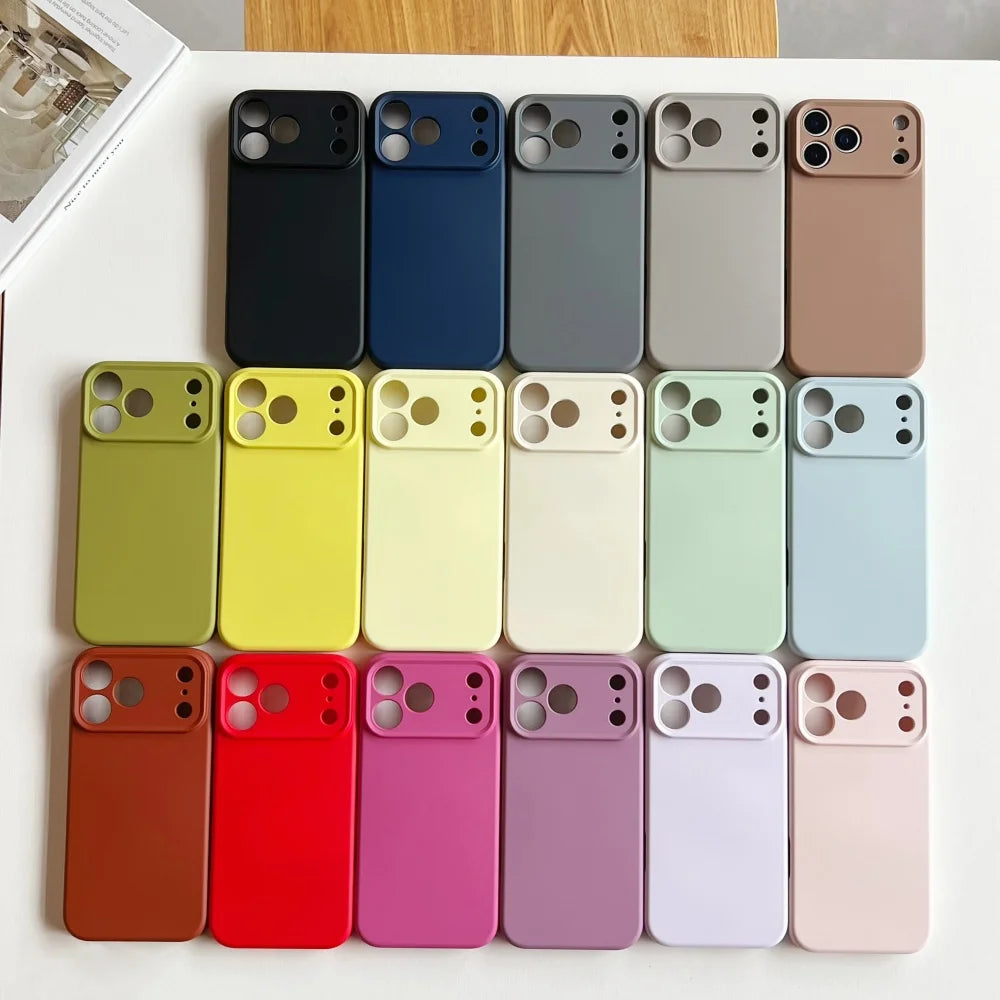 Liquid Silicone iPhone Case - Matte Soft Candy Color Cover for iPhone 11–18, 16e, Air, Plus & Pro Max Models