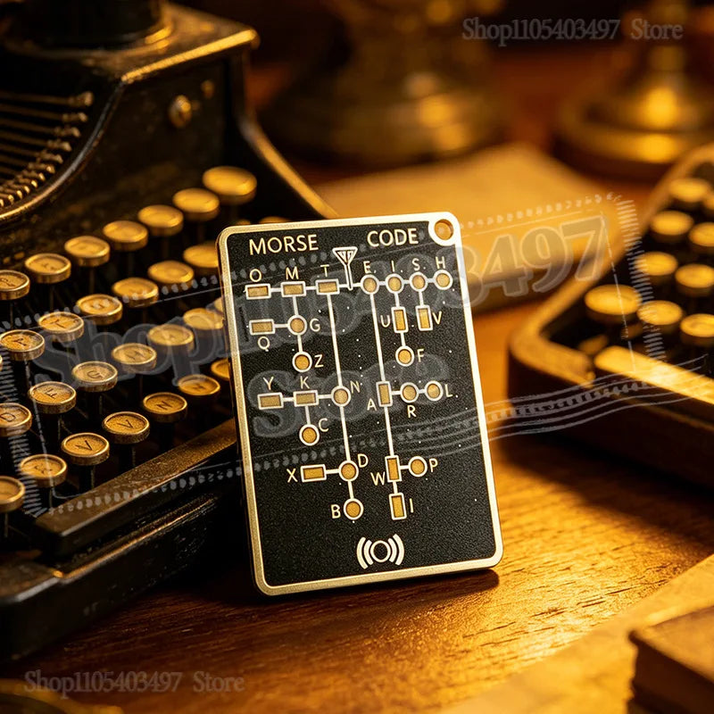 Morse Code Trainer Card Pro - Professional PCB-Style Interactive Learning Board with LEDs & Signal Buttons for Adults