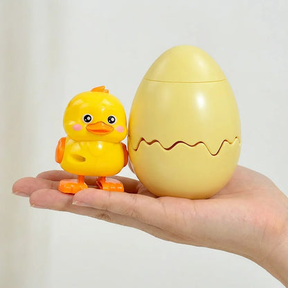 Cute Wind-Up Bouncing Egg Chick Toy – Funny Jumping Animal Stress Relief Toy for Kids
