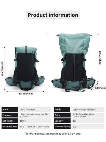 40L Outdoor Hiking Backpack – Waterproof Camping & Climbing Bag, Large Capacity Travel Backpack for Men & Women (2024 New)
