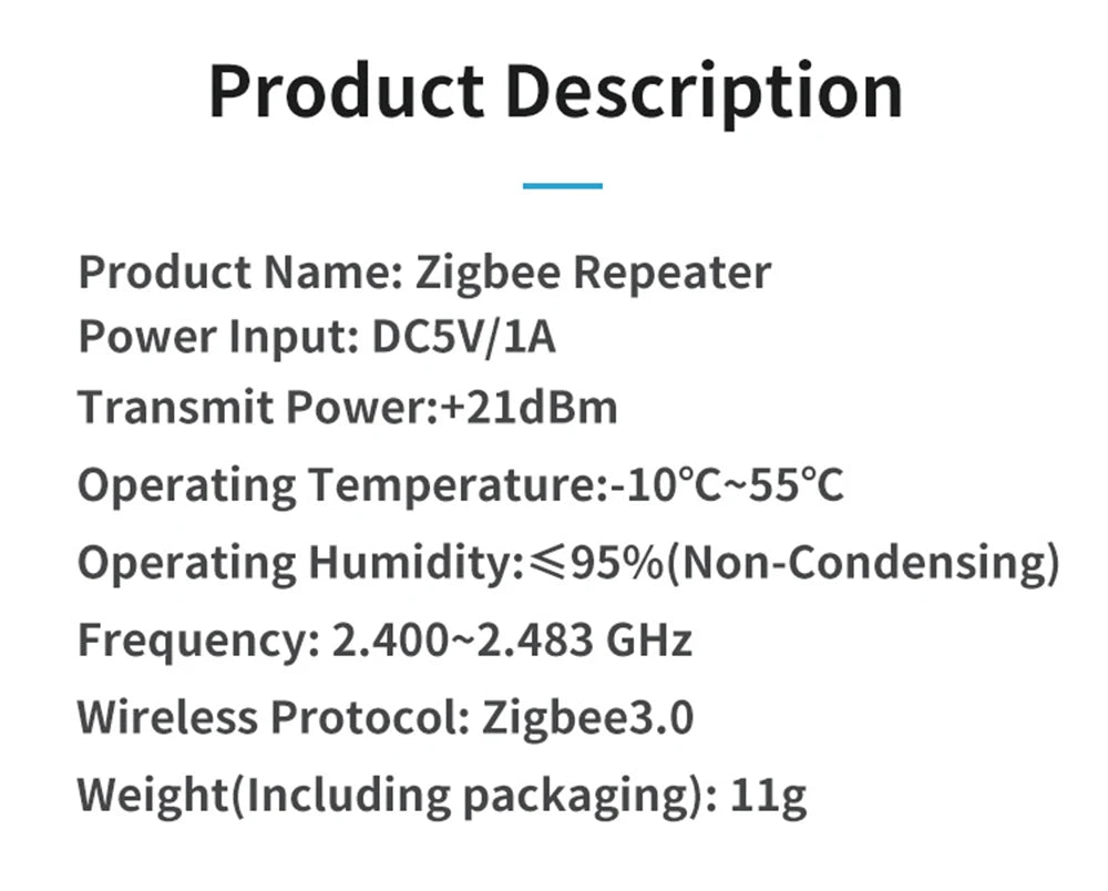 Tuya Smart ZigBee Signal Repeater - USB Signal Amplifier & Extender for Smart Life Gateway & Home Automation Devices