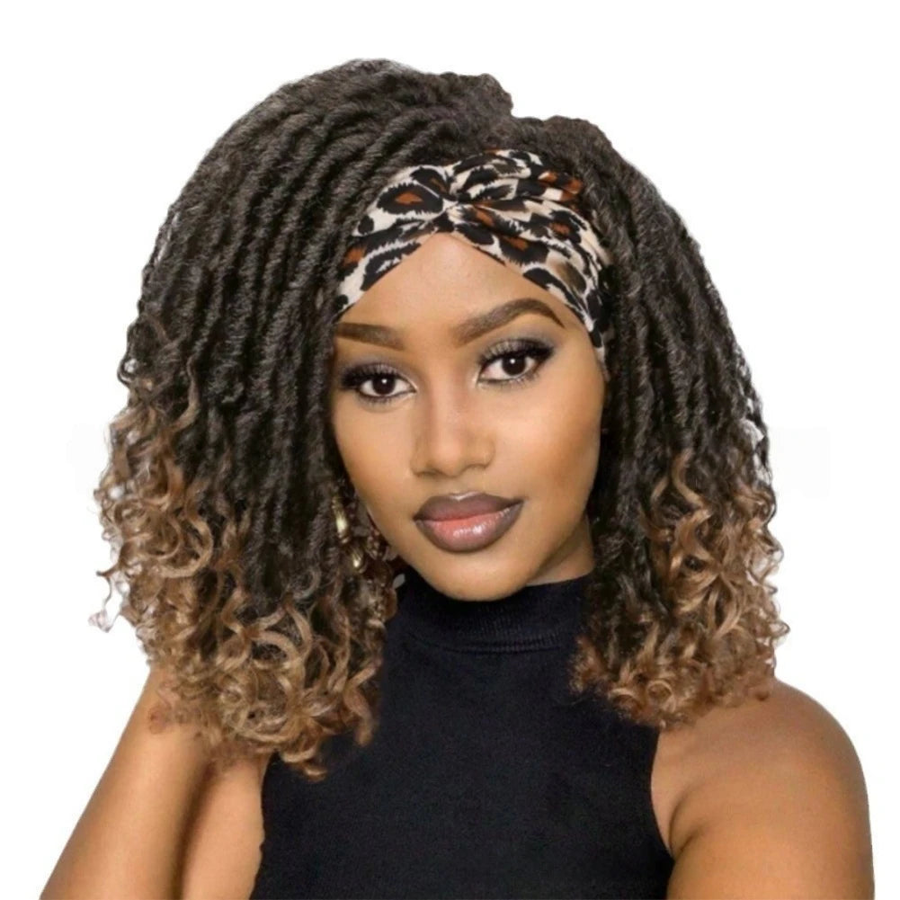Synthetic Afro Dreadlock Headband Wig – Ombre Color Crochet Hair Wig, Low-Heat Fiber