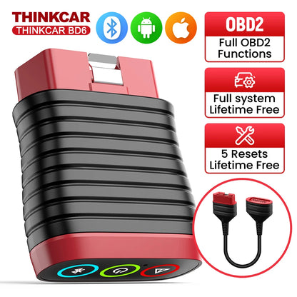 THINKCAR BD6 OBD2 Scanner – Full System Diagnostic, Oil, IMMO, ETS & Brake Reset, Lifetime Free Updates via THINKDIAG App