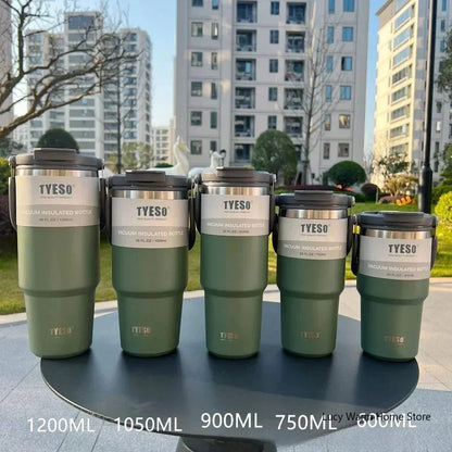 Tyeso Stainless Steel Coffee Cup Thermos – Double Layer Insulated Travel Mug Vacuum Flask for Hot & Cold Drinks, Car Water Bottle