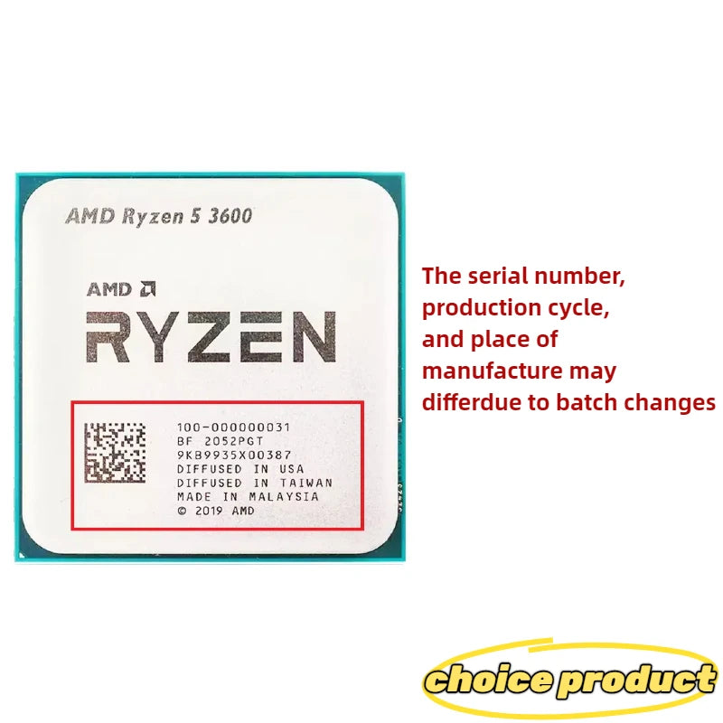 AMD Ryzen 5 3600 – 3.6GHz 6-Core 12-Thread LGA AM4 CPU Processor
