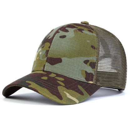 Camouflage Mesh Baseball Cap - Adjustable Outdoor Sun Hat for Men & Women