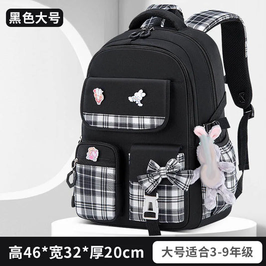 Ergonomic Spine-Protecting School Backpack | Large Capacity, Lightweight Waterproof Bag for Elementary Girls