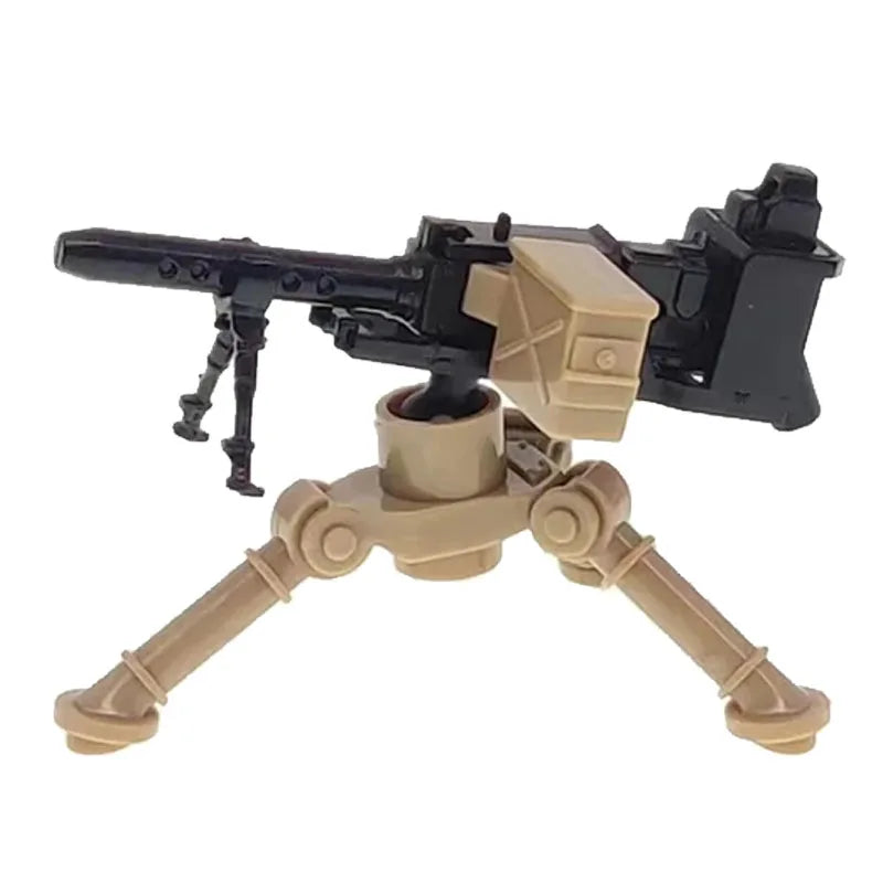 Military Building Blocks Soldier Set - Tactical Weapons Figures with Gatling Gun, Rifle, Mortar & Accessories Toy Kit