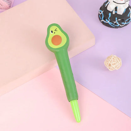 Kawaii Squishy Gel Pens – Cute Animal and Fruit-Shaped Stress Relief Pens for School and Office Supplies