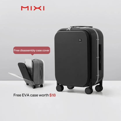 Mixi Aluminum Frame Carry-On Suitcase — Patent Design Rolling Luggage for Cabin, 18/20/24 Inch M9260