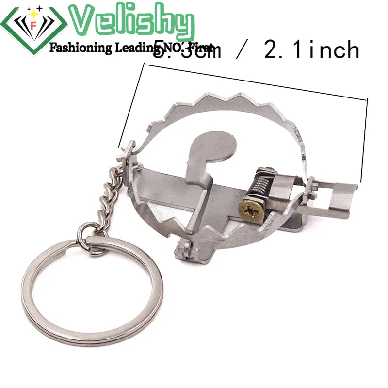 Mini Stainless Steel Mouse Trap Keychain – Creative Clip Jewelry Keyring Gift for Men & Women Personality Accessories