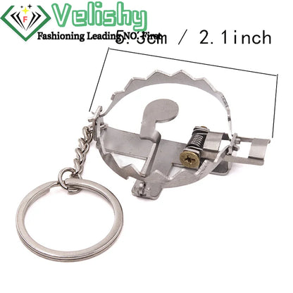 Mini Stainless Steel Mouse Trap Keychain – Creative Clip Jewelry Keyring Gift for Men & Women Personality Accessories