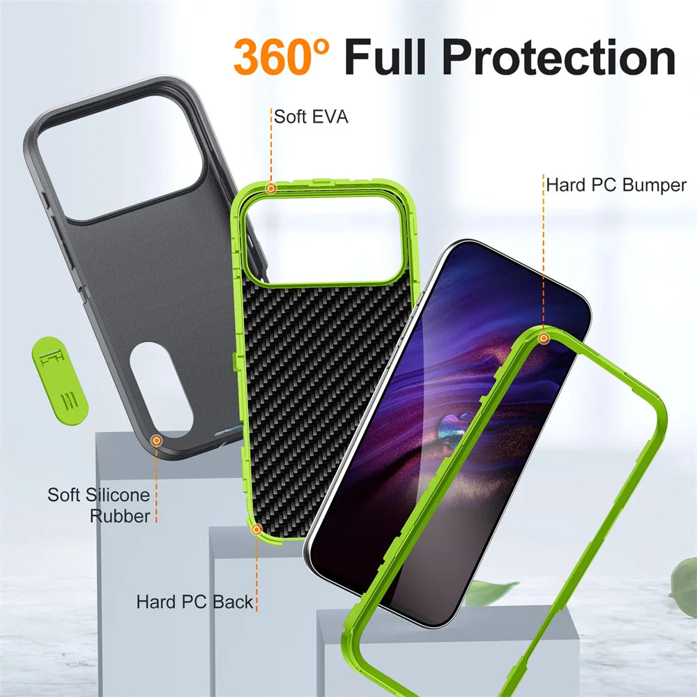 Heavy Duty Armor Phone Case for iPhone – Shockproof Stand Cover with Kickstand for iPhone 11 to 17 Series