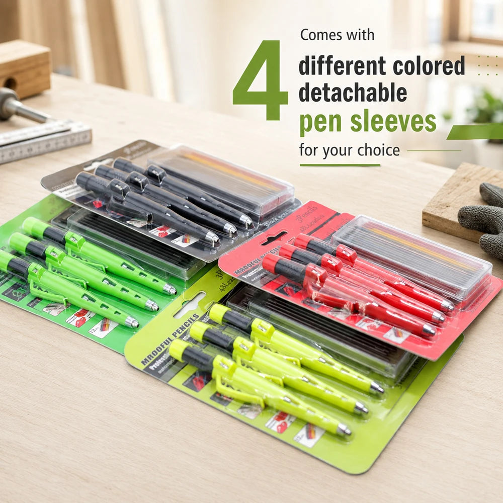 2.8mm Professional Carpenter Pencil Set - Deep-Hole Woodworking & Architectural Marking Tool