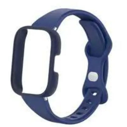 Slim Silicone Strap & Case - Soft Matte Protective Cover Bracelet for Redmi Watch 6/5/4 Active & 5 Lite